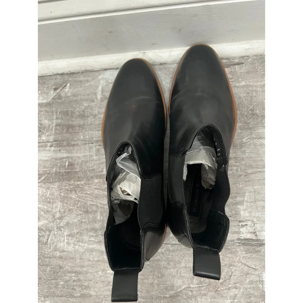 Gordon Rush Men's Boots Black Leather Mason Chelsea Dress Ankle Size 9.5